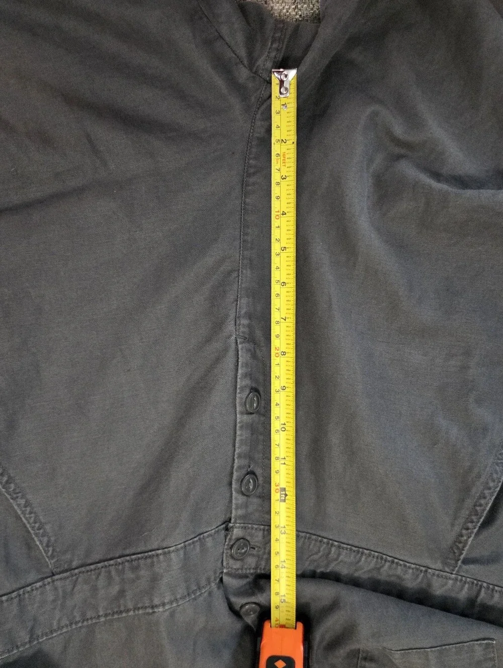 Quince Cotton Linen Twill Short Sleeve Coverall Jumpsuit in Charcoal Size S